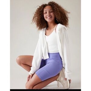 ATHLETA GIRL STASH YOUR TREASURES BIKE SHORT  Lilac Purple Athletic Biker Shorts
